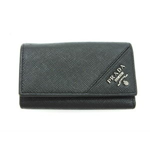 PRADA Saffiano Key Case Prada Key Holder Black